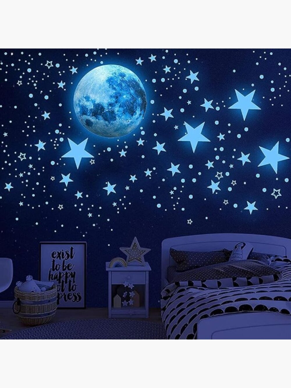 1138-Piece Glow-in-Dark Space Wall Stickers for Kids Bedroom Decor